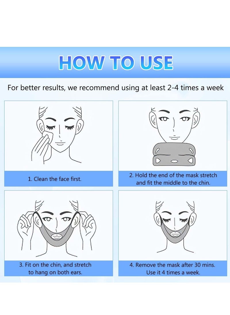Generic - Double Chin Mask Reusable, 5Pcs Lifting Face Mask,Double Chin Mask, V Line Lifting Mask for All Skin Types,V Shape Face Lift Mask for Lifting and Firming the Face - Image 1
