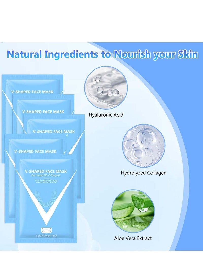 Generic - Double Chin Mask Reusable, 5Pcs Lifting Face Mask,Double Chin Mask, V Line Lifting Mask for All Skin Types,V Shape Face Lift Mask for Lifting and Firming the Face - Image 1