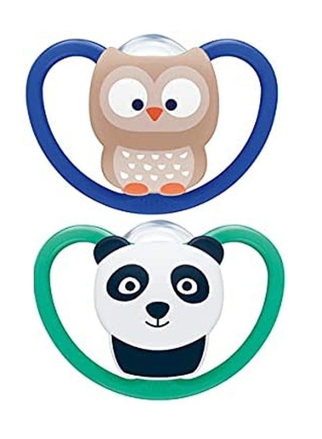 نوك لهاية سيليكون فضاء قطعتين ٦-١٨ شهر - Image 2