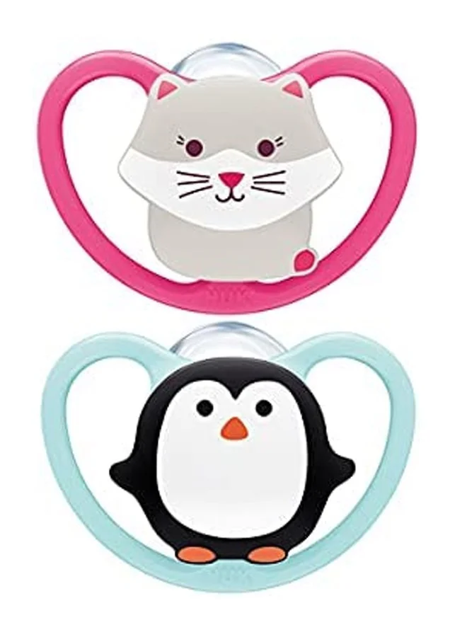 NUK Pacifierfier Silicone  Space 2-Pieces 6-18M