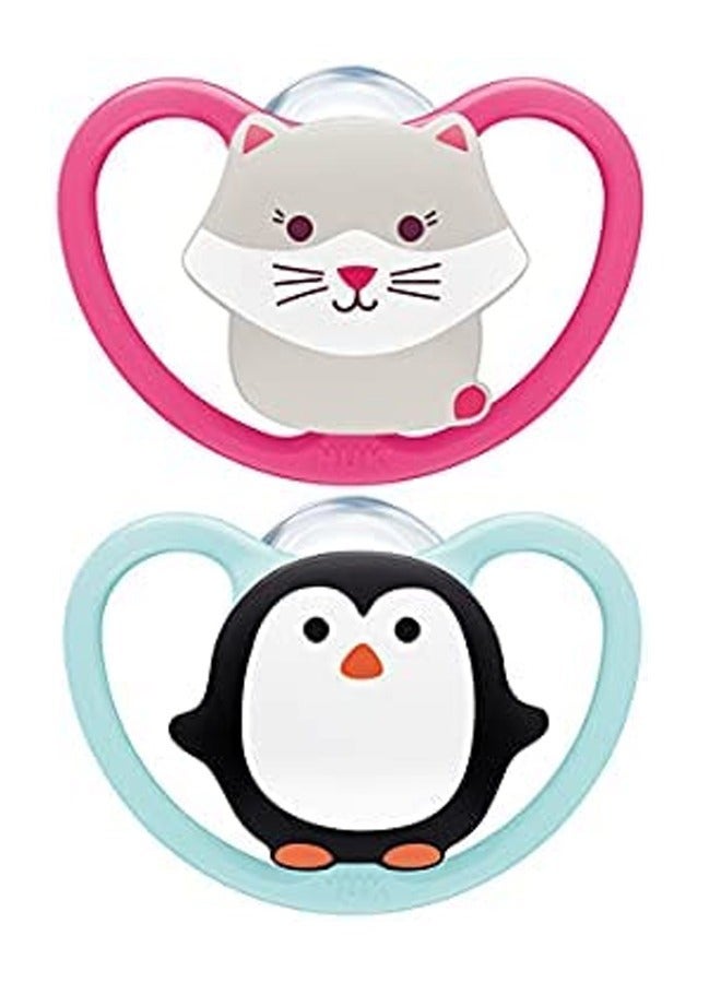 نوك لهاية سيليكون فضاء قطعتين ٦-١٨ شهر - Image 3