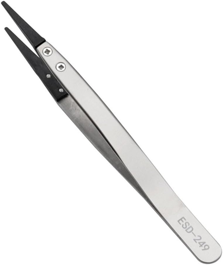 Precision ESD Anti Static Metal Tweezers For Electronics Circuit Board Repair ESD 249 - Image 1