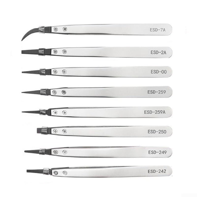 Precision ESD Anti Static Metal Tweezers For Electronics Circuit Board Repair ESD 249 - Image 4