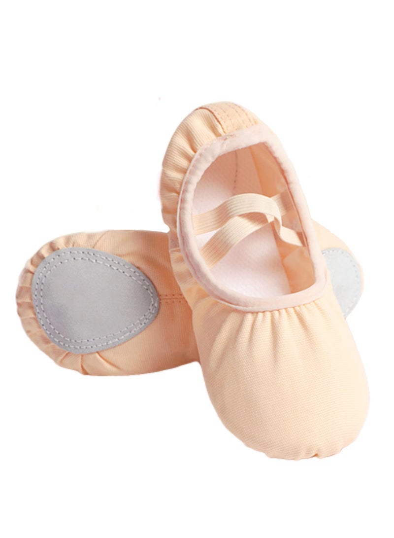 Children's Lace Up Free Dance Shoes Soft Soled Ballet Shoes Canvas Toe Caps