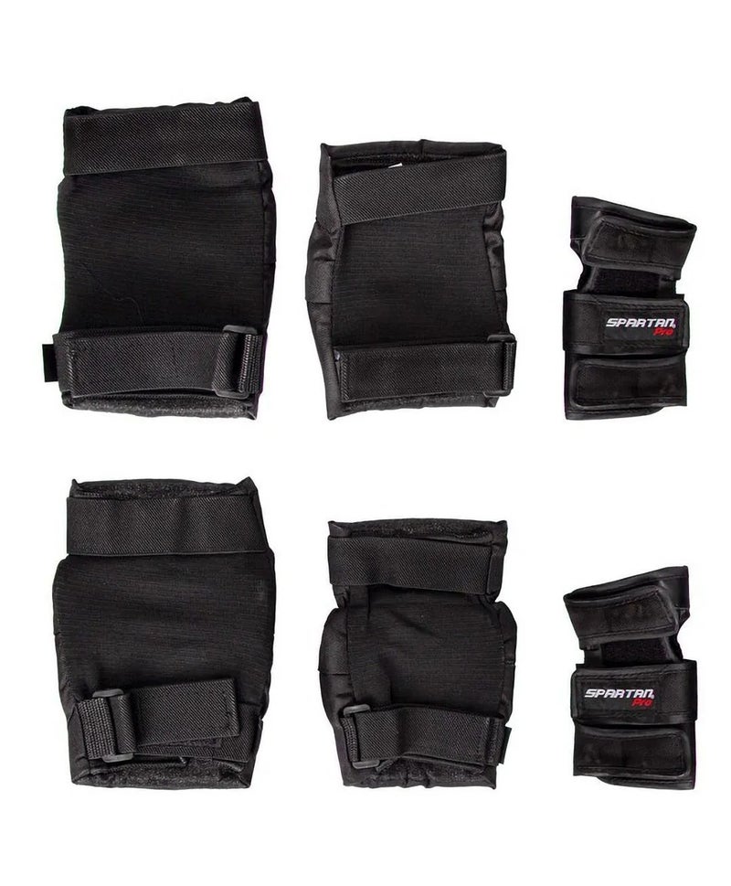 Spartan Pro Knee Elbow and Wrist Protective Set Small – Black | Foam Cushion with Slide Caps | Soft Fleece Lining | Flex Velcro Straps | Youth Size S (4–6Years) Multi‑Joint Guard SP‑9099S - Image 3