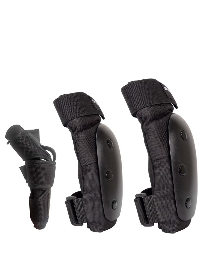 Spartan Pro Knee Elbow and Wrist Protective Set Small – Black | Foam Cushion with Slide Caps | Soft Fleece Lining | Flex Velcro Straps | Youth Size S (4–6Years) Multi‑Joint Guard SP‑9099S - Image 5