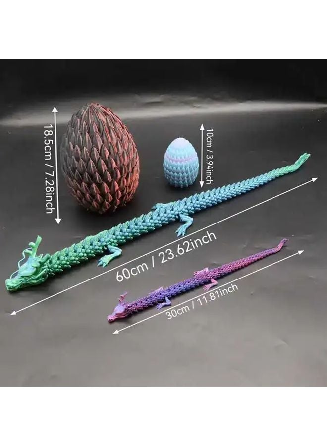 Blue Golden Small 3D Printed Dragon Egg Set Movable Statue Desktop Decor Halloween Christmas Gift - Image 4