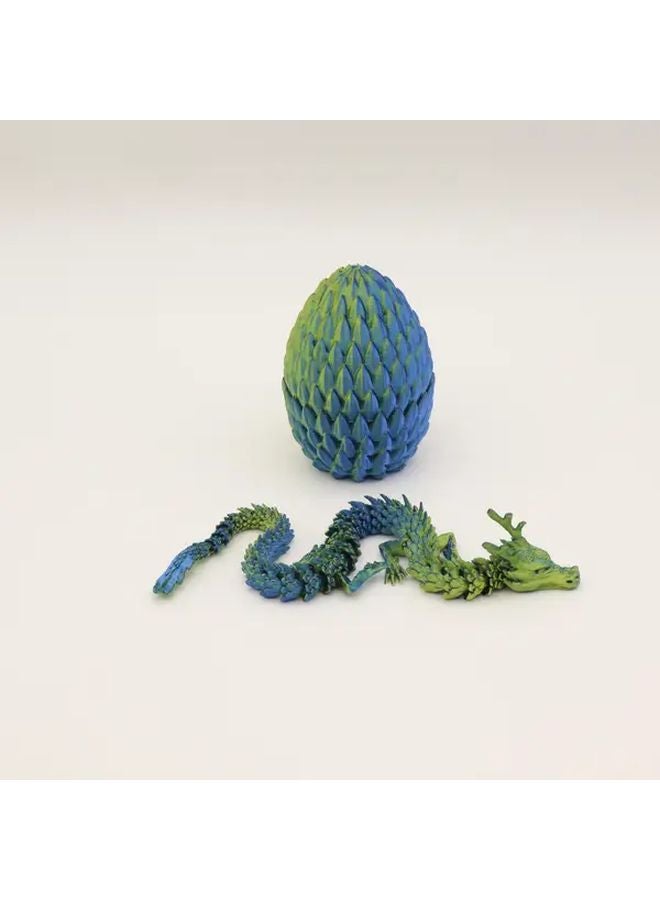 Blue Golden Small 3D Printed Dragon Egg Set Movable Statue Desktop Decor Halloween Christmas Gift - Image 1