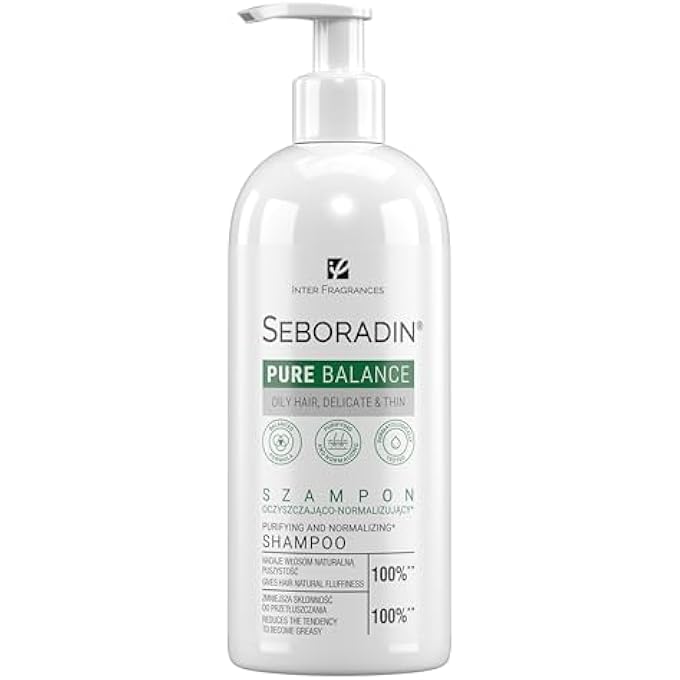 Seboradin SHAMPOO FOR THIN FINE HAIR PRONE TO GREASINESS MOISTURIZING VOLUMIZING CLEANSING NORMALIZING VEGETABLE GLYCERIN EXTRACTS OF NETTLE HORSETAIL ROSEMARY SAGE PURE BALLANCE 400 ML - Image 1