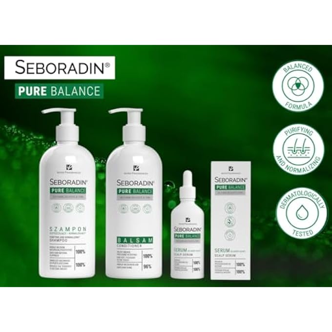 Seboradin SHAMPOO FOR THIN FINE HAIR PRONE TO GREASINESS MOISTURIZING VOLUMIZING CLEANSING NORMALIZING VEGETABLE GLYCERIN EXTRACTS OF NETTLE HORSETAIL ROSEMARY SAGE PURE BALLANCE 400 ML - Image 3