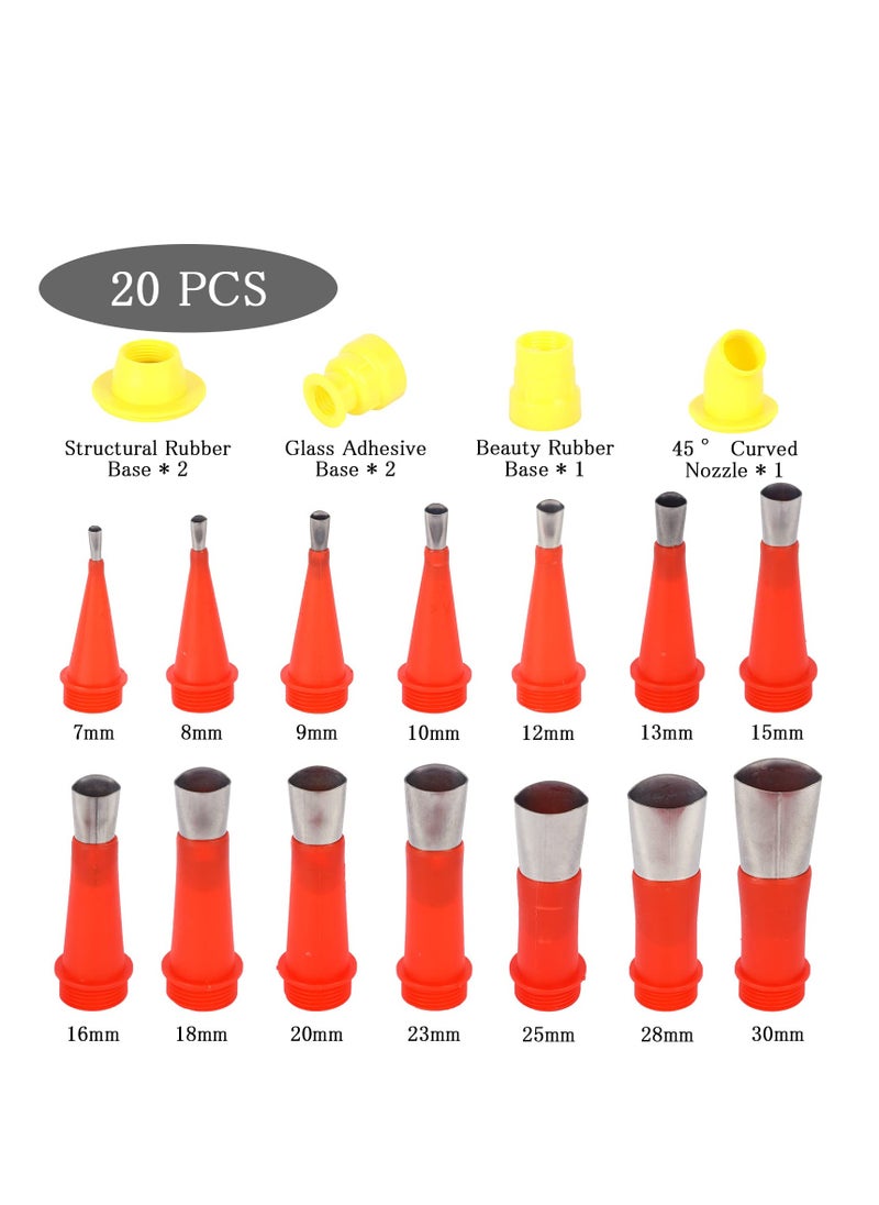 Generic - Universal 20-Piece Upgraded Caulking Finisher Tool Kit with Rubber Nozzles, Easy-to-Use Applicator Set for Home Improvement and DIY Projects. - Image 1