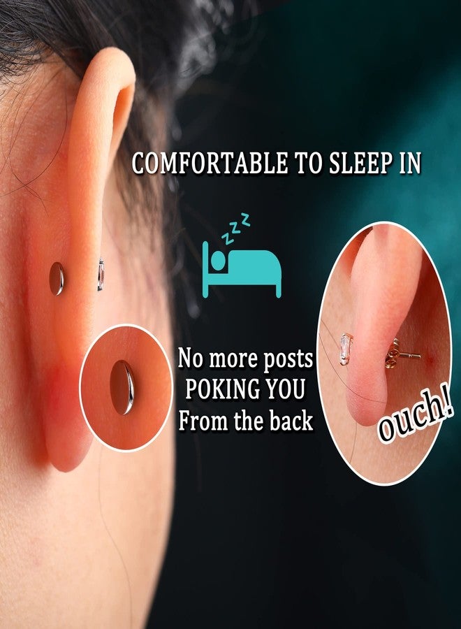 كوتشارم أقراط غضروفية من التيتانيوم من كوشارم، مقاس 16G G23، بتصميم مسطح من الخلف، على شكل مخلب كلب، مجوهرات ثقب غضروفية، بخيط داخلي، قضيب طويل، معدن، زركونيا مكعبة - Image 4