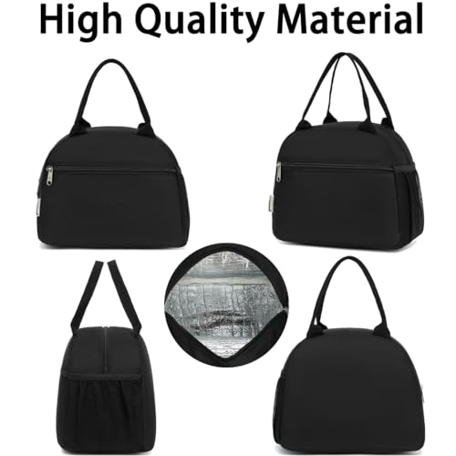 GYEUKHAM Lunch Bag Women, Lunch Box for Adult Men Kids Girls, Small Cute Lunchbox Tote Large Capacity Insulated Lunch Container Cooler for Work School Picnic Travel, Black - Image 5
