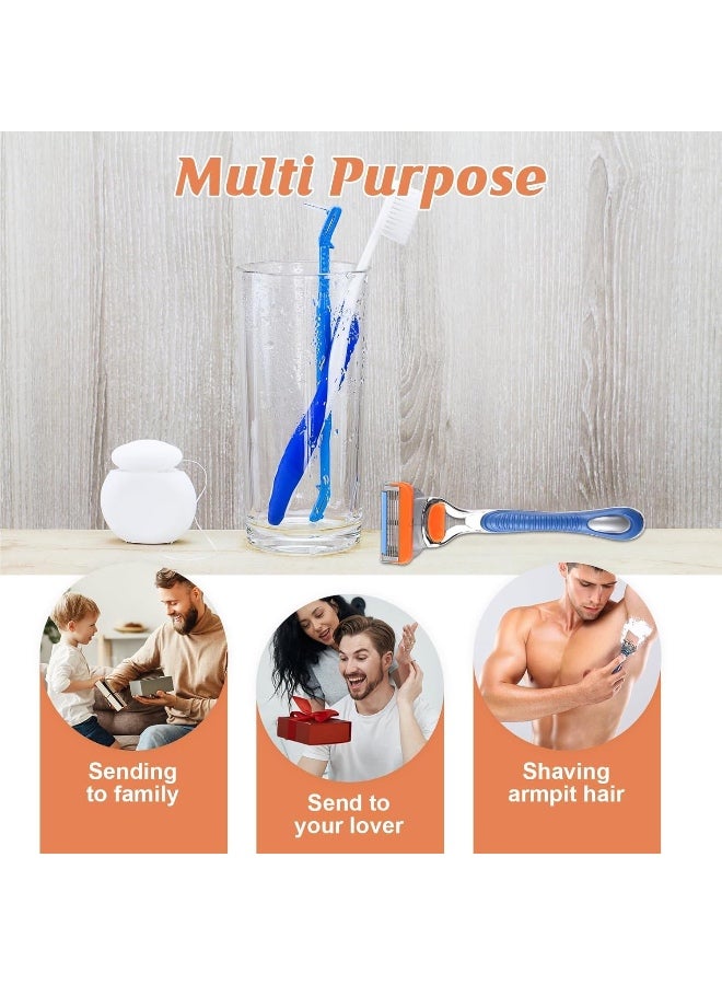 SYOSI 8-Pack Men's Razor  5-Layer Shaver with Handle, Compatible with Fusion for Replacement, Smooth Shave, - Image 2