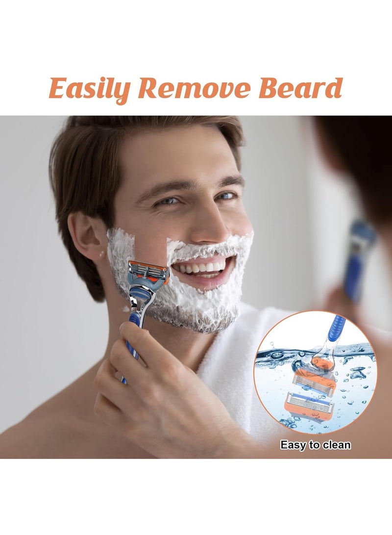 SYOSI 8-Pack Men's Razor  5-Layer Shaver with Handle, Compatible with Fusion for Replacement, Smooth Shave, - Image 3