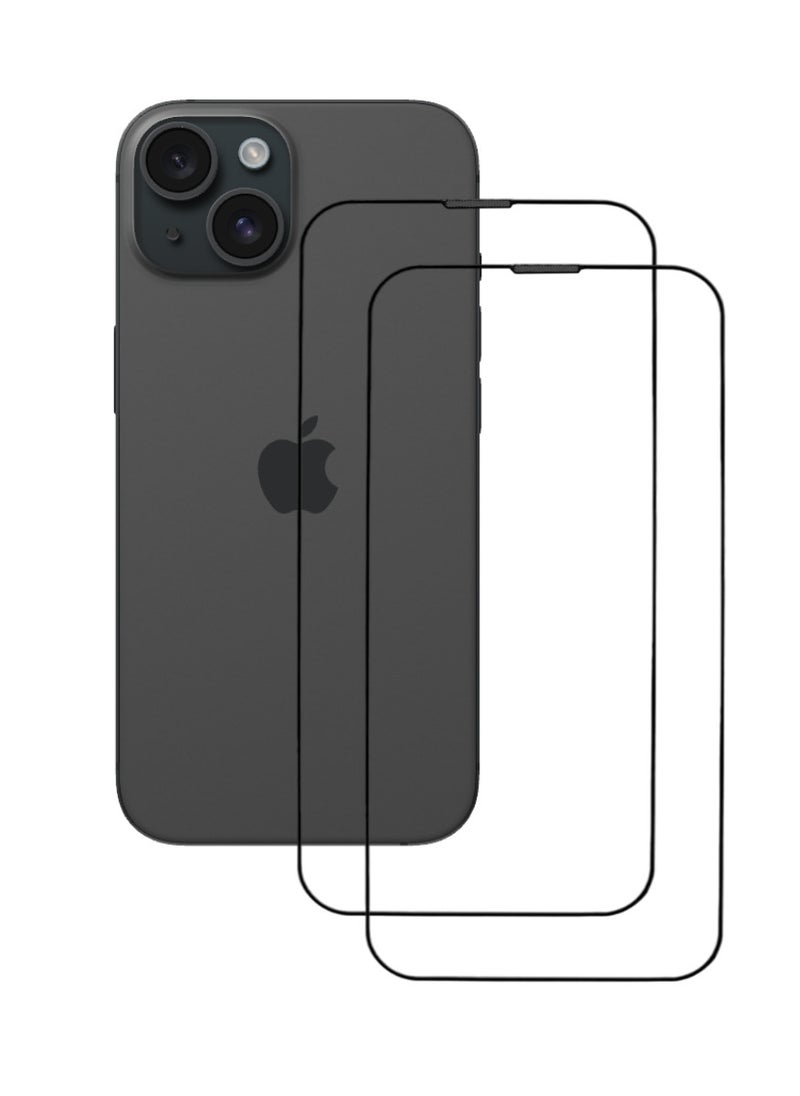 ACLIX 2 Pieces Antistatic ESD Dustproof Premium Quality High Definition Tempered Glass Screen Protector Designed For  iPhone 15 - Image 1