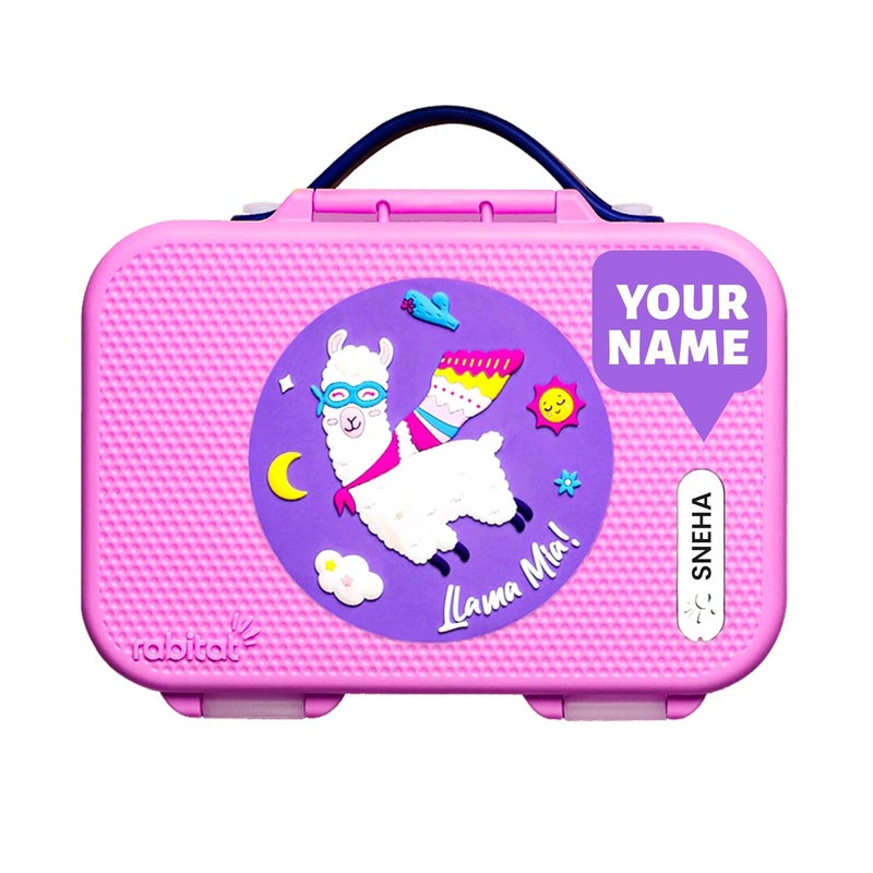 Rabitat MUNCHBEE Personalized Bento Lunch Box Chatter Box | 2 Years Brand Warranty | Tiffin Box for School Kids | Lunch Box for Kids Girls | Tiffin Box for School | ISI Certified | 1000 ml - Image 1