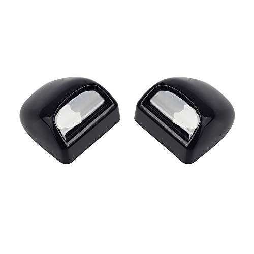 HERCOO License Plate Lights Lamp Lens Black Housing Compatible with Silverado Sierra Avalanche Suburban Escalade Yukon Step Bumper Truck Clips Aftermarket, Pack of 2 - Image 1