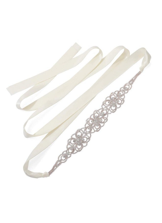 AW BRIDAL - Bridal Belt Wedding Belt Flowershaped Skeleton Rhinestone Bridal Dress Belt Crystal Wedding Sash Belt For Bride Dress Plus Size (Rose Gold) - Image 1