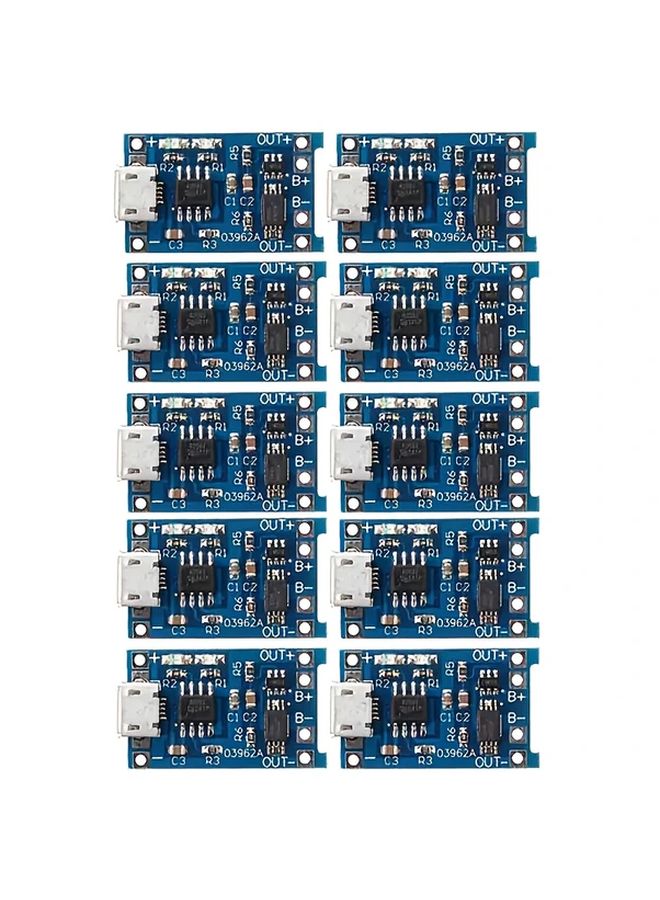 10Pcs TP4056 Charging Module With Micro USB Protection 18650 BMS 5V 1A Charger Board - Image 1