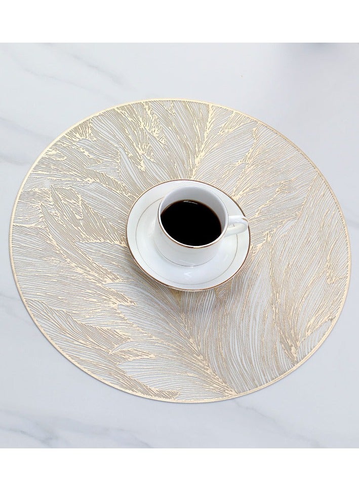 Placemats Round Hollow Flower Table Mats Pressed Vinyl Flower Leaf Table Mats for Holiday Party Wedding Decoration Centerpiece Table Decor Set of 6 - Image 5