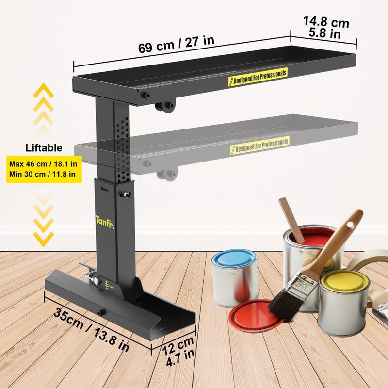 Tanfix Foldable | Heavy-Duty Ladder Extender Pro, High Strength Steel Material Design Ladder Extension Pro for Stairs w/Non-Slip Mat, 11.4-18" Adjustable Height, Applicable Ladder Feet Spacing 25" - Image 3