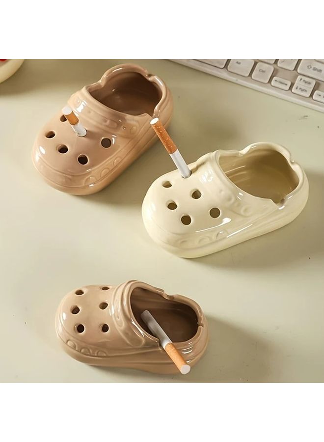 Coffee Color Ceramic Ashtray Simulation Hole Footprint Design Home Office Hotel Decoration Valentine New Year Gift - Image 2