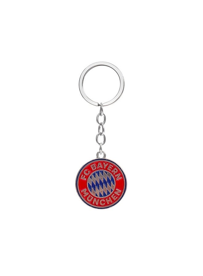 Zinc Alloy Double-Sided Football Club Keychain Pendant
