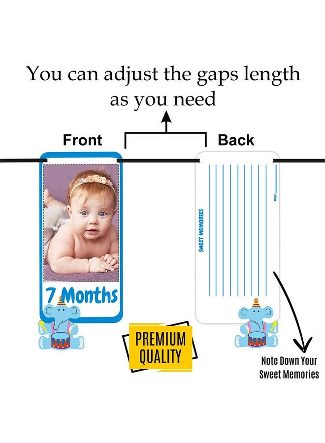 SYGA 1 to 12 Month Music Theme Animal Banner with Front Side Photo Space & Sweet Memory Writing Space Back Side of Banner - Image 4