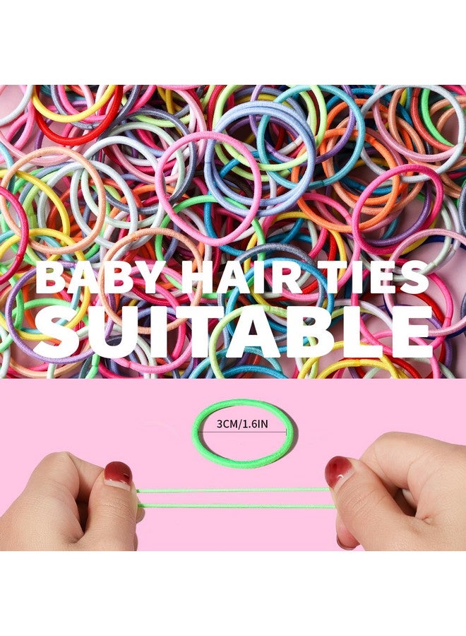 YGDZ Toddler Hair Accessories: 312 Elastic Hair Ties in 24 Colors, Small 3cm No Crease Ponytail Holders for Girls - Image 4
