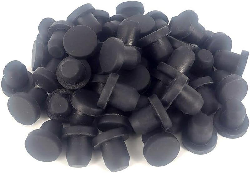 Alamic 50 PCS Silicone Plugs Rubber Hole Plugs 1/4" Diameter Rubber Stopper for Round Holes Waterproof Hole End Covers Soft Flexible Stopper Sealing Plugs Pipe Holes Test Tube Plugs - Image 1
