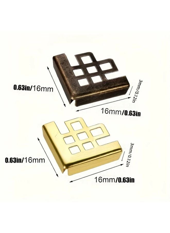 20 قطعة من واقيات الزوايا المعدنية الذهبية العتيقة، زوايا زخرفية للكتب والألبومات وسكرابوكينغ - Image 4