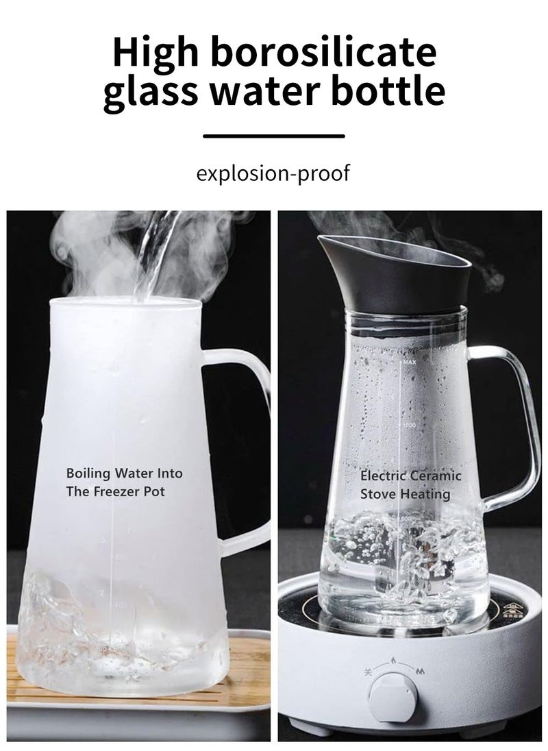 LEOKOR Glass Coffee Cold Brew Maker Pot Jug with Tick Marks Stainless Steel Filter Ice Brewed Coffee Tea Infuser Pot Cold Kettle 1.2L  - Image 3