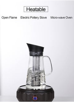 LEOKOR Glass Coffee Cold Brew Maker Pot Jug with Tick Marks Stainless Steel Filter Ice Brewed Coffee Tea Infuser Pot Cold Kettle 1.2L  - Image 4