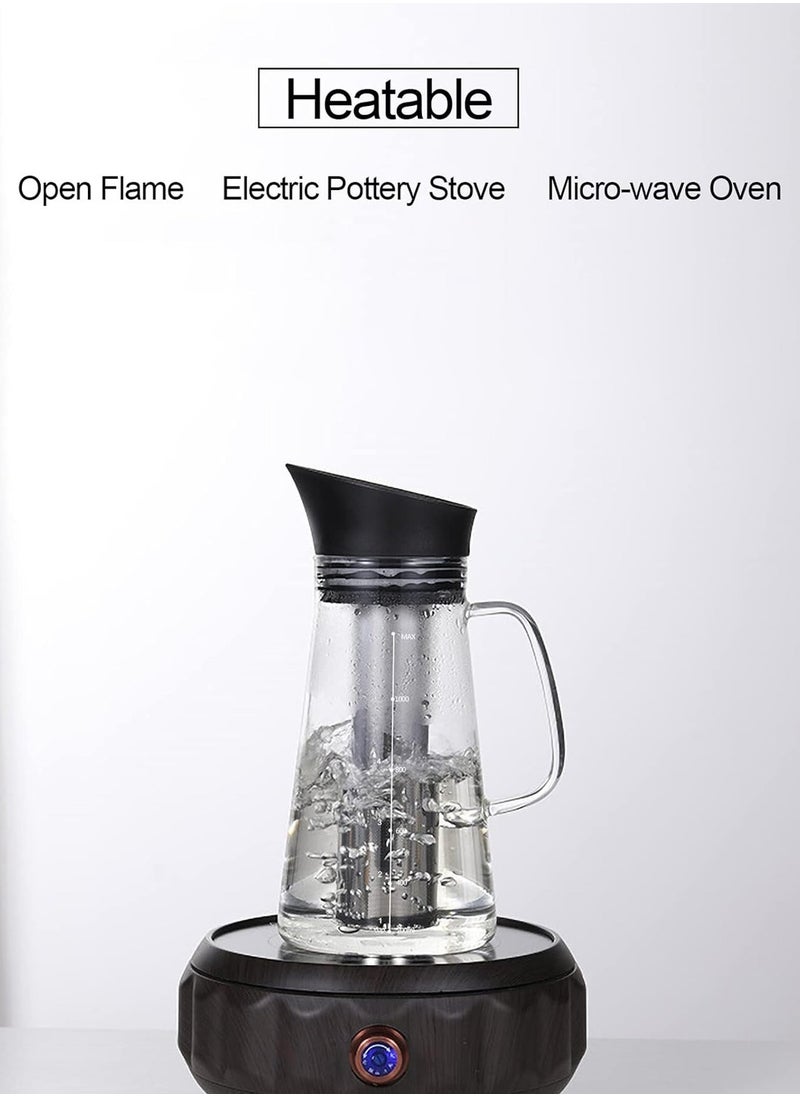 LEOKOR Glass Coffee Cold Brew Maker Pot Jug with Tick Marks Stainless Steel Filter Ice Brewed Coffee Tea Infuser Pot Cold Kettle 1.2L  - Image 4
