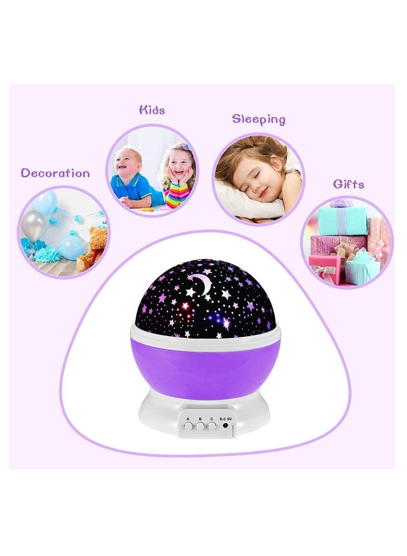 Cinda Kids Night Light Toys for 2-8 Year Old Girls Gifts Night Lights for Kids with 360 Degree Rotation and 8 Color Light Changing Star Projector Light Gifts for 4-6 Year Old Girls Purple - Image 4