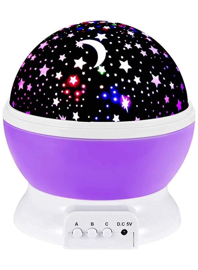 Cinda Kids Night Light Toys for 2-8 Year Old Girls Gifts Night Lights for Kids with 360 Degree Rotation and 8 Color Light Changing Star Projector Light Gifts for 4-6 Year Old Girls Purple - Image 2