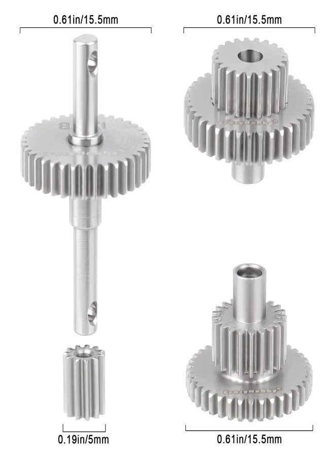 CrazyHobby Transmission Gear Set Stainless Steel High Speed Diff Gear for Traxxas TRX4M TRX4MT 1/18 RC Crawler Upgrades (9.7:1) - Image 3