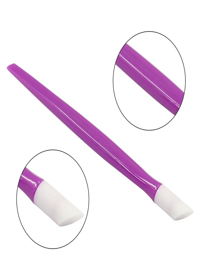 Coufce 6pcs Professional Nail Cuticle Pusher Set Hard Rubber Tipped Tools with Plastic Handles Suitable for Men and Women(Pink, Purple, Blue) - Image 3