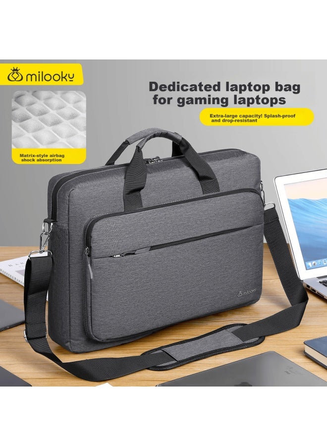 Milooky Single Shoulder Laptop Bag Large Capacity For Men Compatible With Apple Huawei 13/13.6/14 Inch Briefcase Laptop Bag - Image 1
