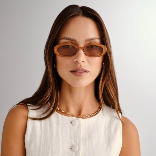 Le Specs Outta Love Sunglasses - Caramel, Oval, Unisex, Micro 90s Sleek Style - Image 2