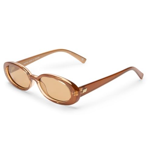 Le Specs Outta Love Sunglasses - Caramel, Oval, Unisex, Micro 90s Sleek Style - Image 1