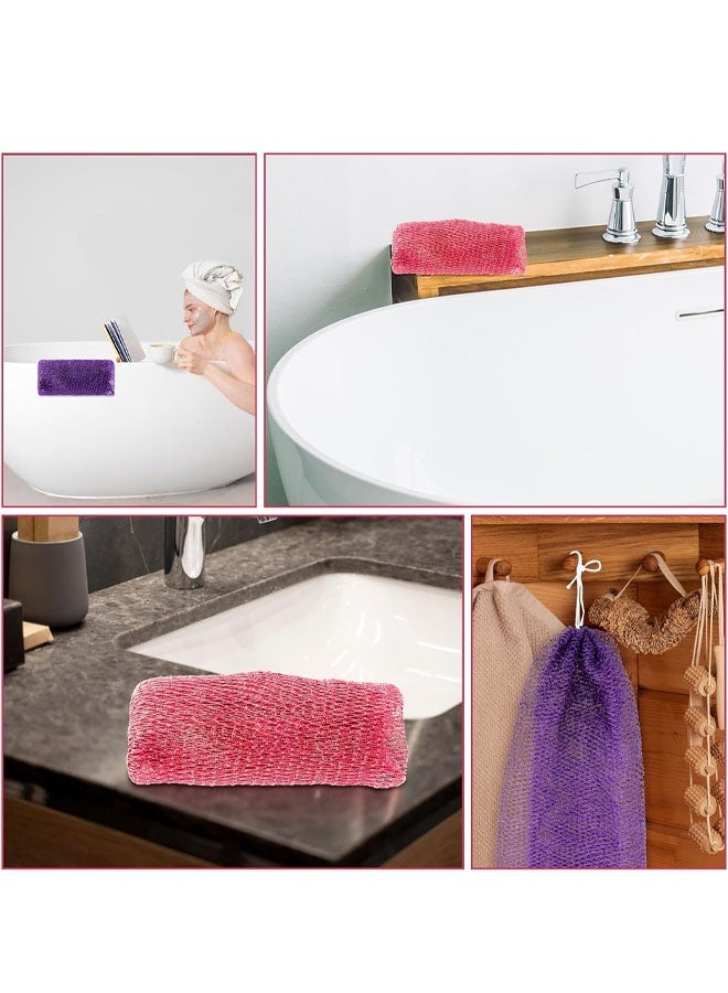 إسفنجة شبكية أفريقية، مقشر للجسم، ليفة ظهر للاستحمام، إسفنجة شبكية أفريقية فاخرة بمقابض، مقشر أفرو، إسفنجة شبكية أفريقية لتجربة استحمام فاخرة - Image 2