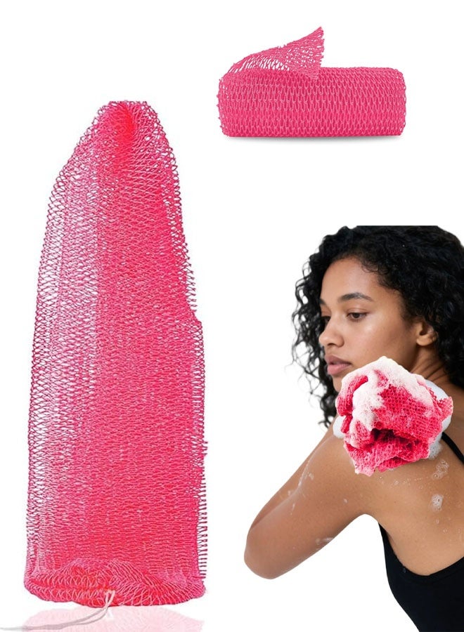 إسفنجة شبكية أفريقية، مقشر للجسم، ليفة ظهر للاستحمام، إسفنجة شبكية أفريقية فاخرة بمقابض، مقشر أفرو، إسفنجة شبكية أفريقية لتجربة استحمام فاخرة - Image 1