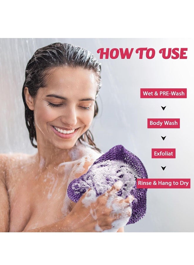 إسفنجة شبكية أفريقية، مقشر للجسم، ليفة ظهر للاستحمام، إسفنجة شبكية أفريقية فاخرة بمقابض، مقشر أفرو، إسفنجة شبكية أفريقية لتجربة استحمام فاخرة - Image 4