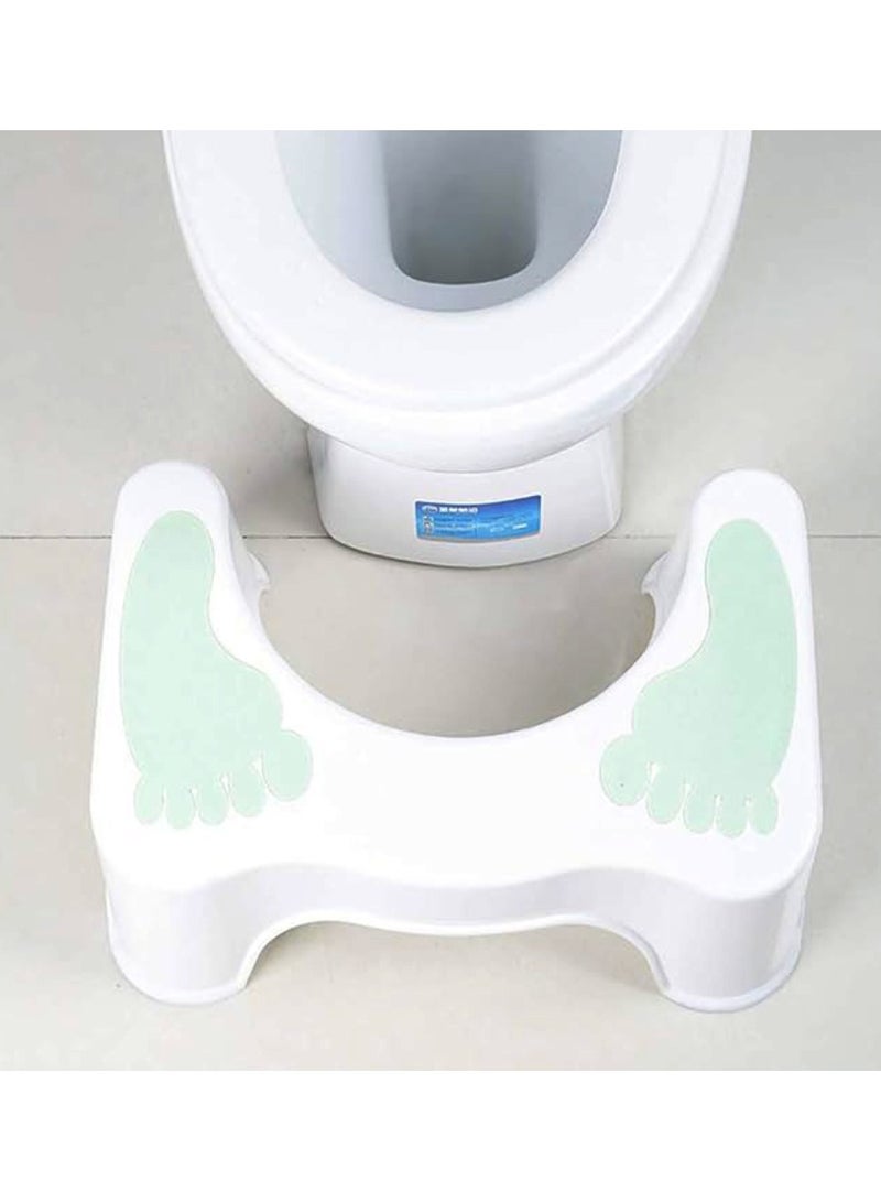 يوويل الحمام البراز مسند القدمين دش مقعد المرحاض البراز عدم الانزلاق الحمام البراز الأزرق / الأبيض - Image 2