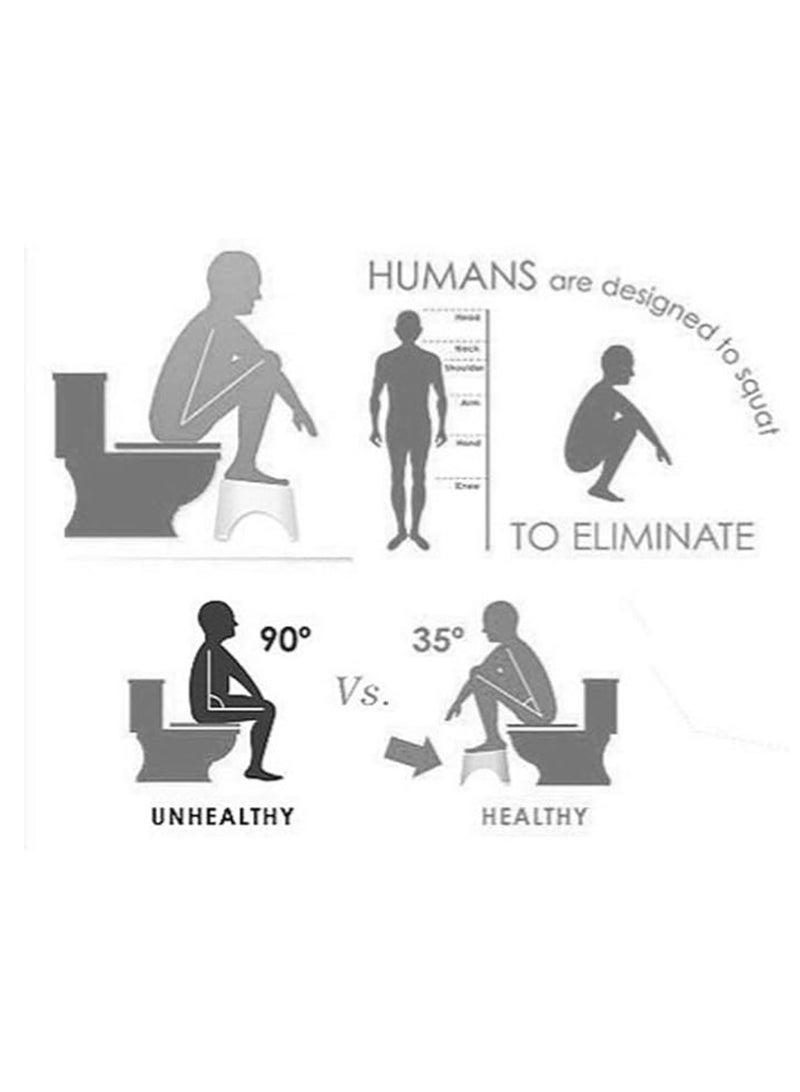 يوويل الحمام البراز مسند القدمين دش مقعد المرحاض البراز عدم الانزلاق الحمام البراز الأزرق / الأبيض - Image 3