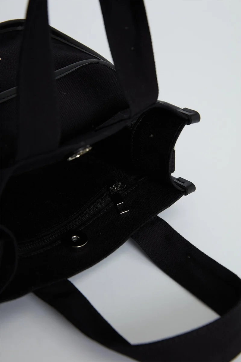 مانوكا Pocket Detailed Canvas Mini Bag Black