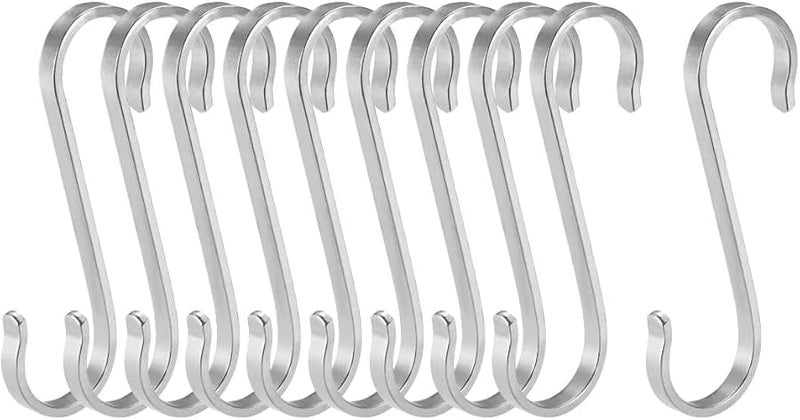 XYZOOM 3 بوصة خطافات S 10 حزمة من الفولاذ المقاوم للصدأ علاقات تخزين المطبخ والحمام - Image 1