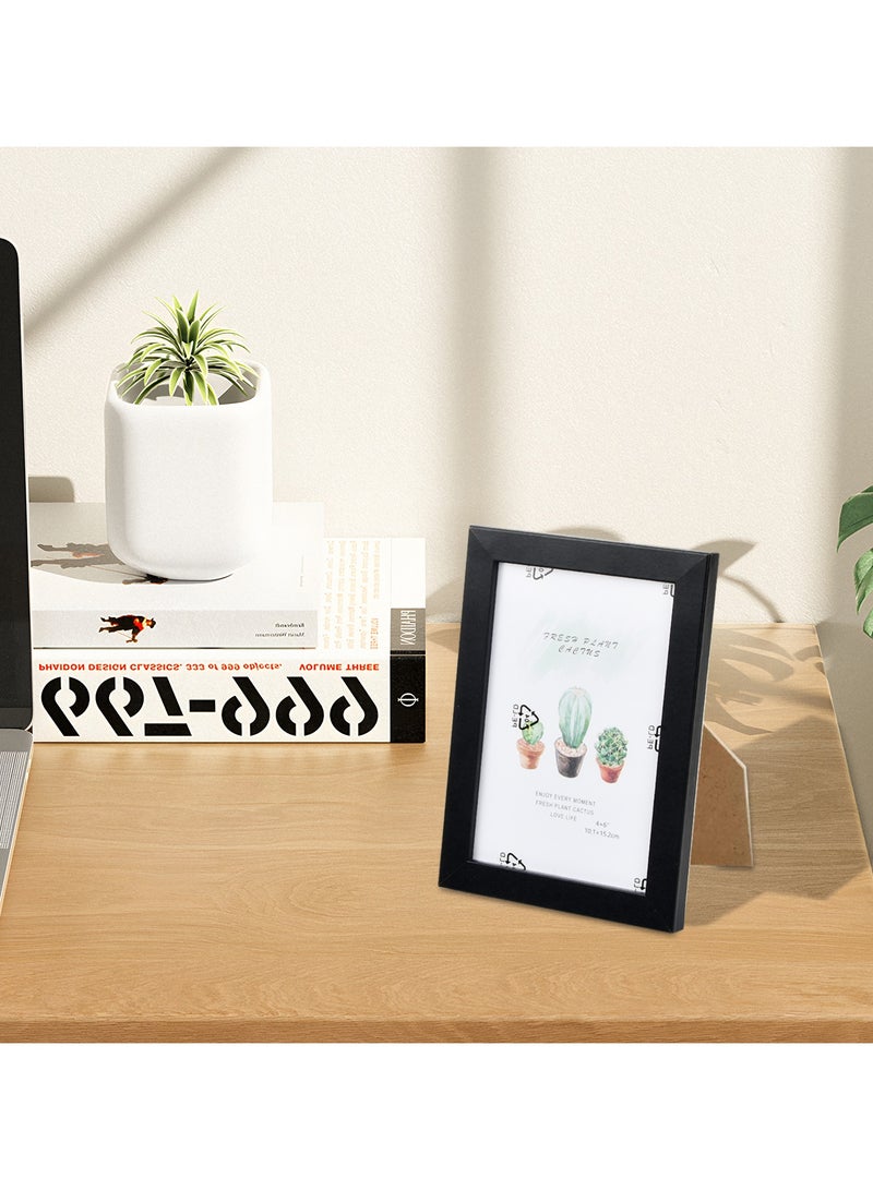 Set of 3 Photo Frames, 6 Inch (10.1x15.2cm) Density Board Picture Frames for Tabletop or Wall Display  - Image 5